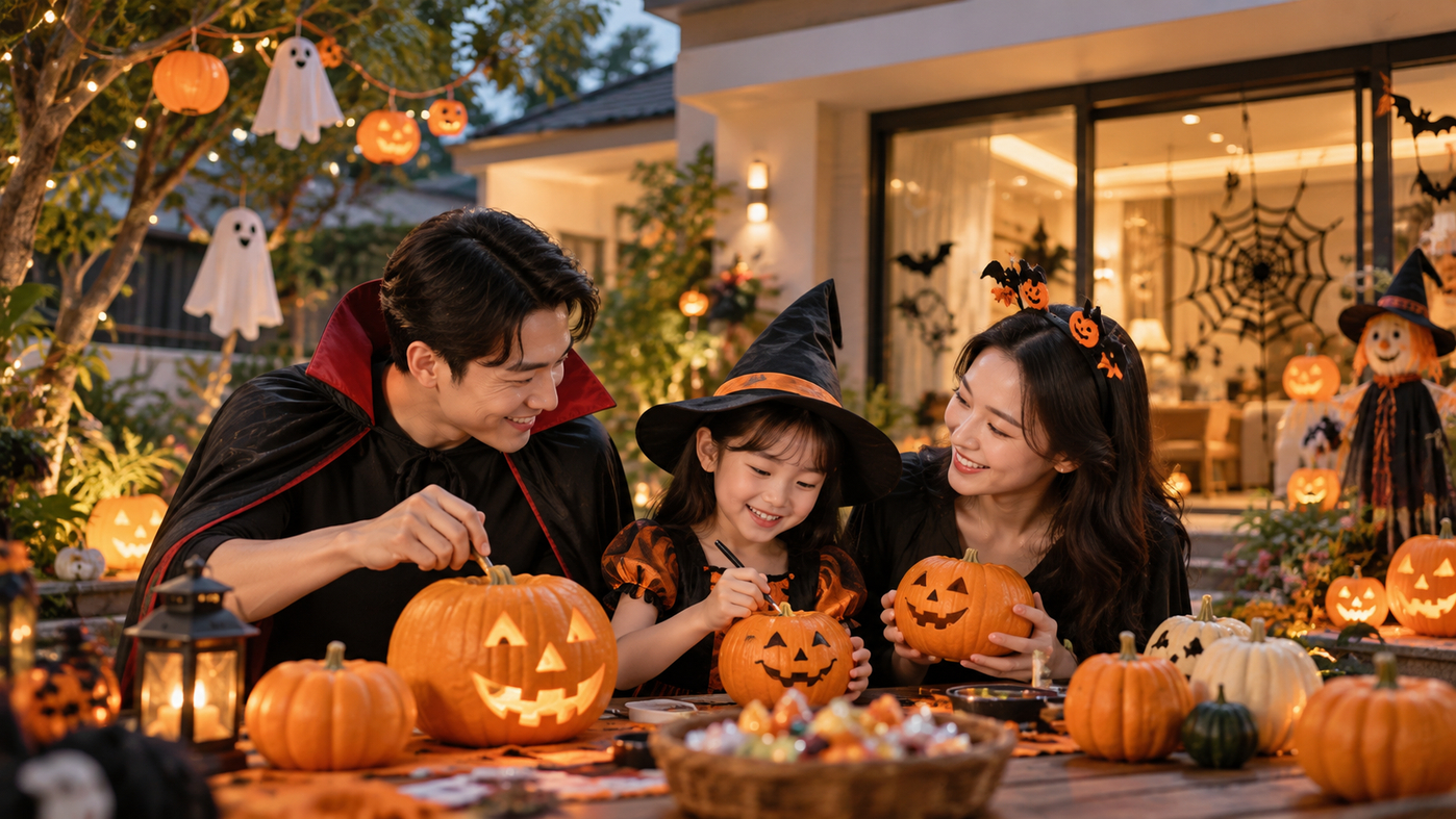 Cozy Family Halloween Pumpkin Party.png